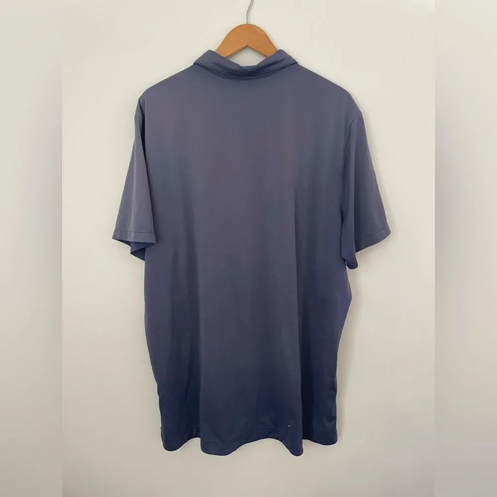Nike Big Swoosh Golf Sport Polo Shirt Men’s Dri Fit Collar Blue purple size 2xl